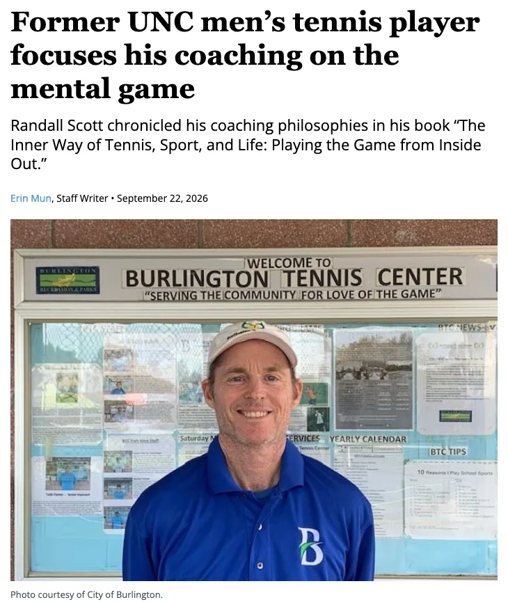 The Daily Tar Heel — Former UNC men's tennis player focuses his coaching on the mental game, by Erin Mun, September 22, 2026